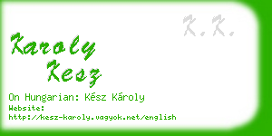 karoly kesz business card